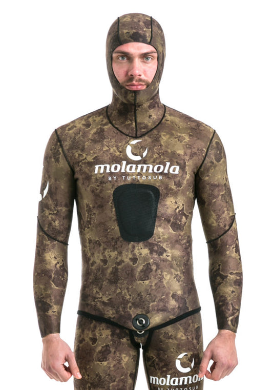 Giacca muta umida in neoprene spaccato-foderato camouflage