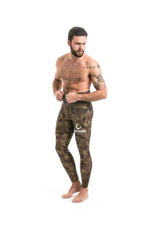 Pantalone muta umida in neoprene spaccato-foderato camouflage