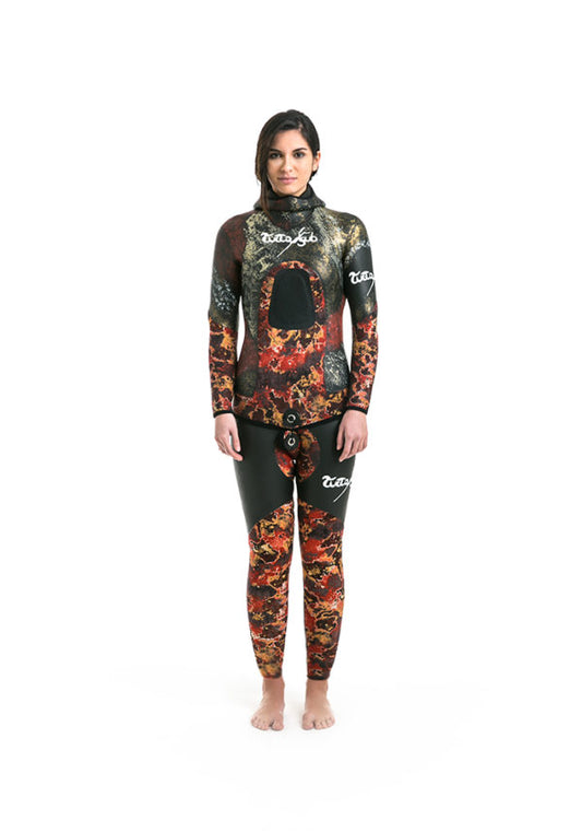 Muta completa spaccato-liscio con inserti in neoprene spaccato foderato camouflage